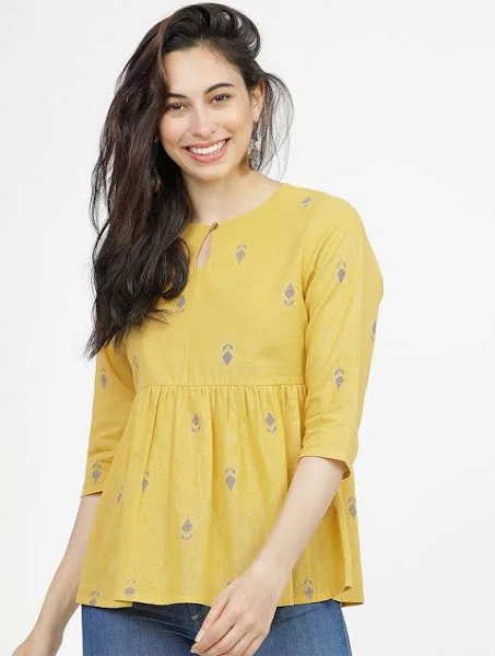 Vishudh Women Printed Cotton Top